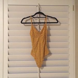 Nastygal Yellow Polka Dot Bodysuit